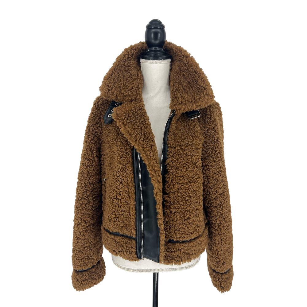 Stand Studio Audrey Brown Shearling Jacket With B… - image 5